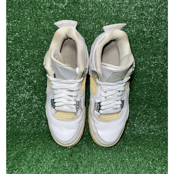 Nike Jordan‎ 4 Retro Pure Money Men’s Size 9.5 308497-100 Vintage White Sneakers - Picture 7 of 10